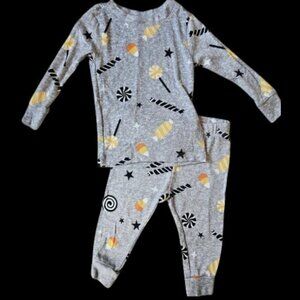 CELEBRATE! Halloween Print Gray Long Sleeved Pajamas Size 12 months NEW boys